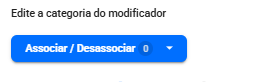Botão Associar / Desassociar com o contador de produtos associados em zero