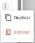 Menú del modificador abierto con las opciones Duplicar y Eliminar
