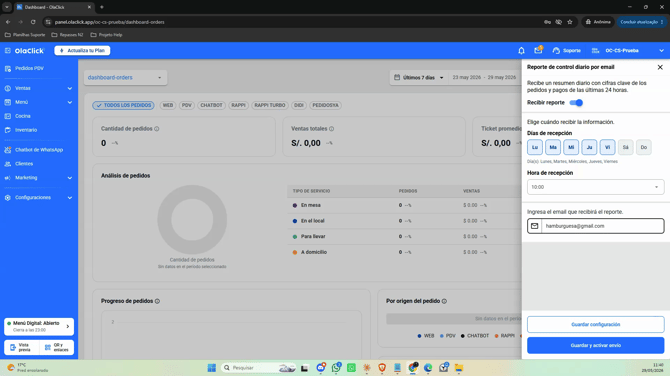 Aprende a configurar el envío automático de reportes diarios e-mail