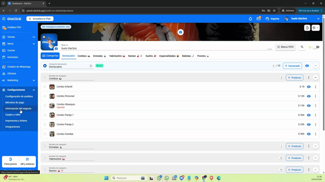 Configura y personaliza las tajas de entrega
