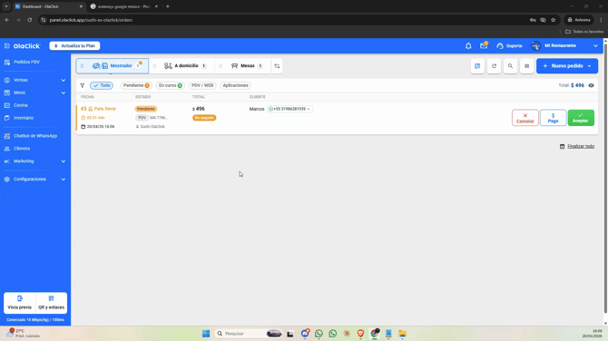 Aprende a editar el tipo de servicio de los pedidos
