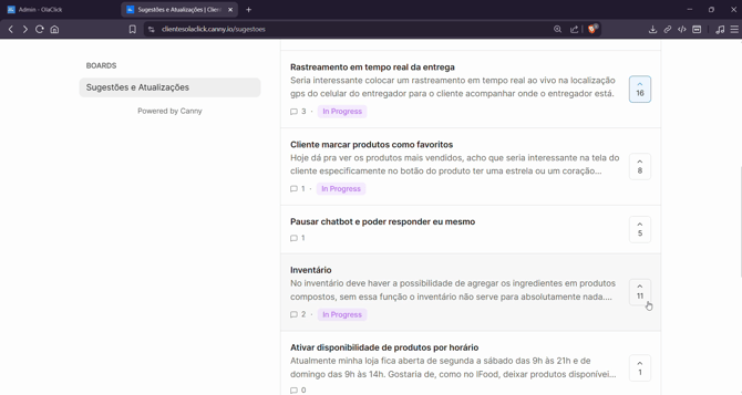 Enviar Sugestões  OlaClick agora