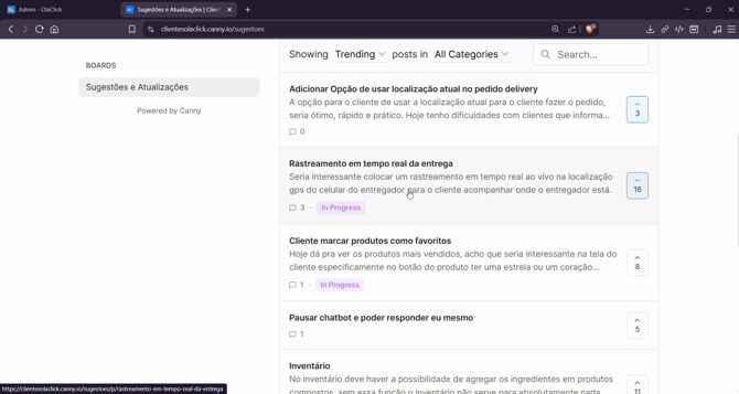 Enviar Sugestões  guia